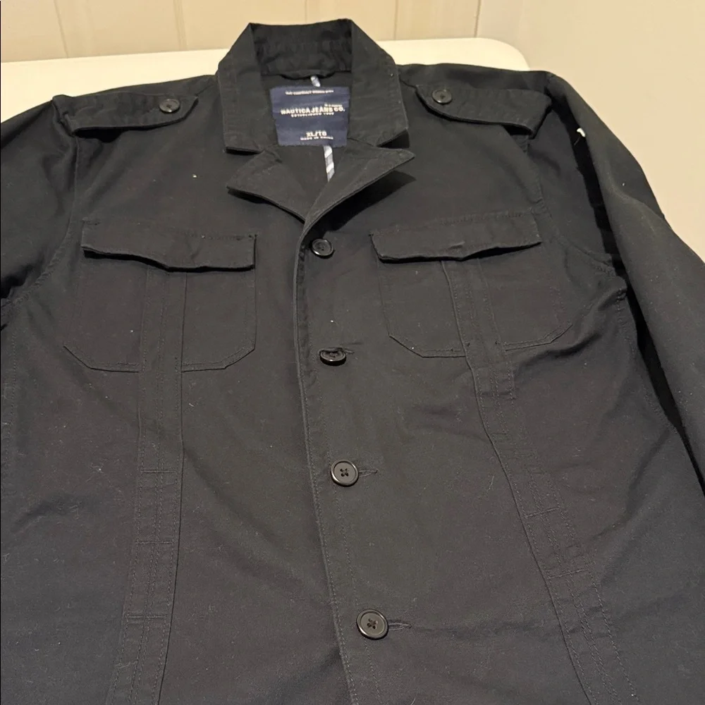 Y2K Men's Jet Black Polished Autumn Fall Patchwork Casual Preppy Minimalist XL